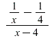 `/`(`*`(`+`(`/`(1, `*`(x)), `-`(`/`(1, 4)))), `*`(`+`(x, `-`(4)))); 